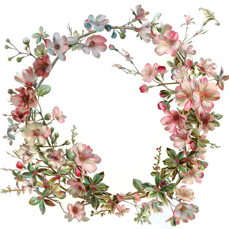 Beautiful Floral Wreath with Pink Flowers