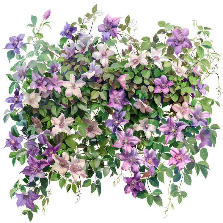 Purple and Pink Climbing Flowers