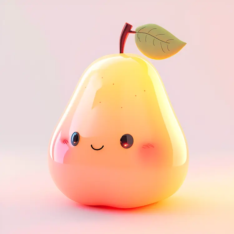 Smiling Cute Pear Cartoon