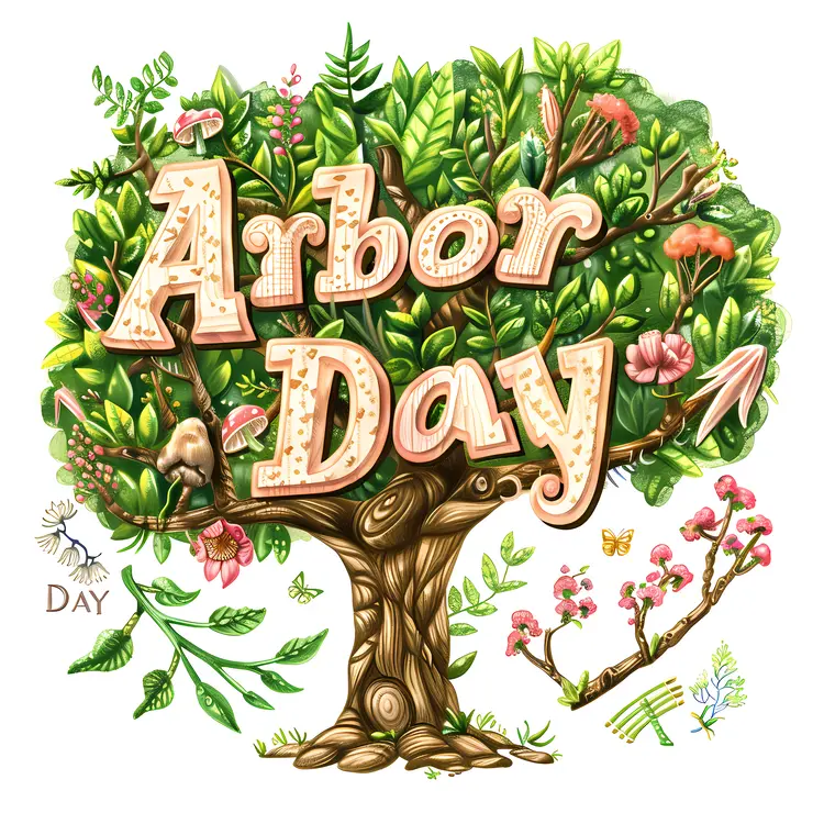 Tree with Flowers for Arbor Day