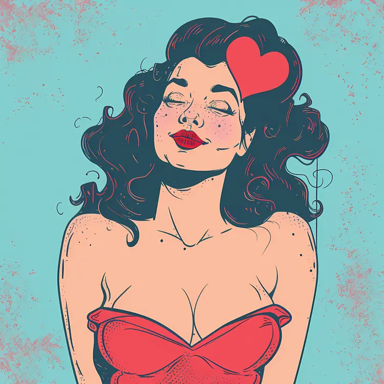 Woman with Heart Illustration