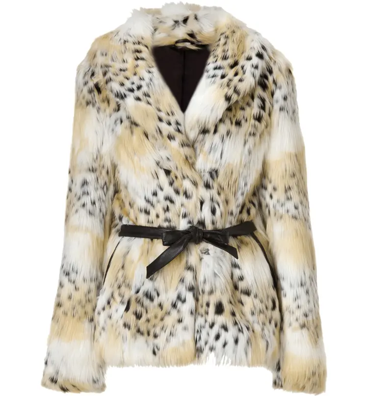 Stylish Leopard Print Fur Coat
