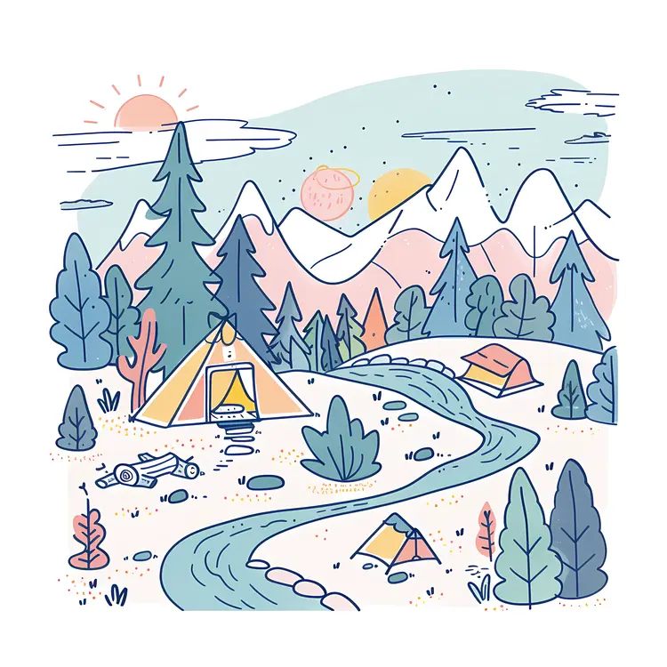 Cute Camping Doodle
