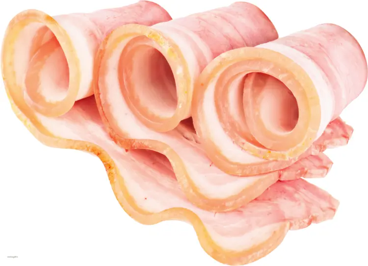 Rolled Raw Bacon Slices