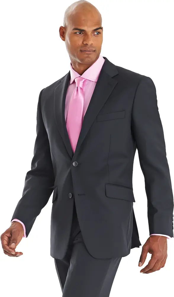 Man in Black Suit with Pink Tie