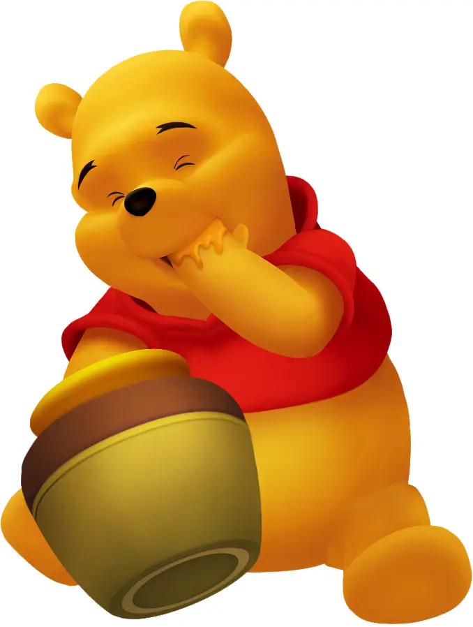 Yellow Bear Eating Honey