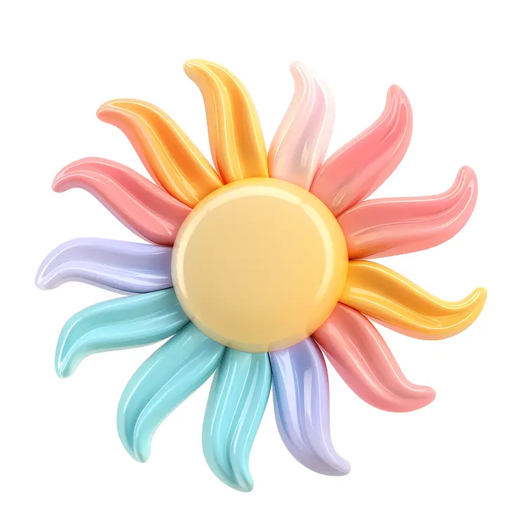 Pastel Colorful Sun Symbol