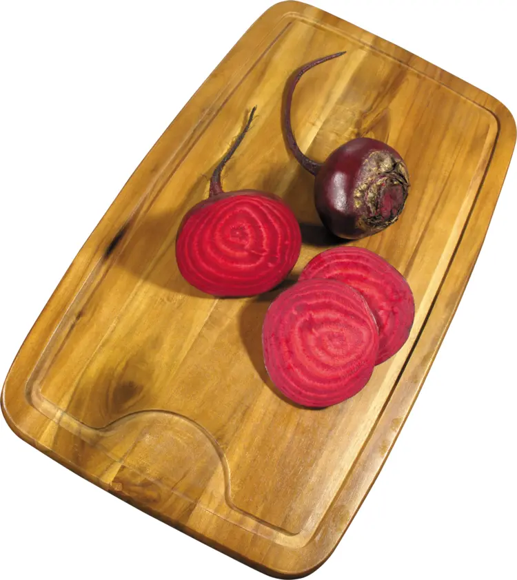 Sliced Red Beetroot on Cutting Board
