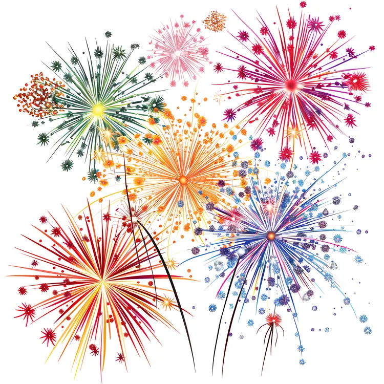 Colorful Fireworks Burst