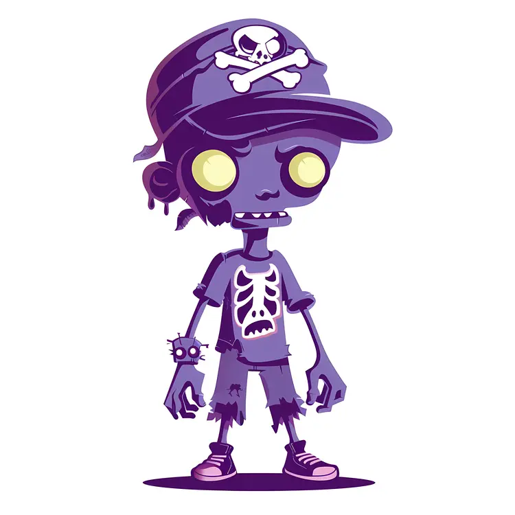 Purple Zombie Cartoon Character