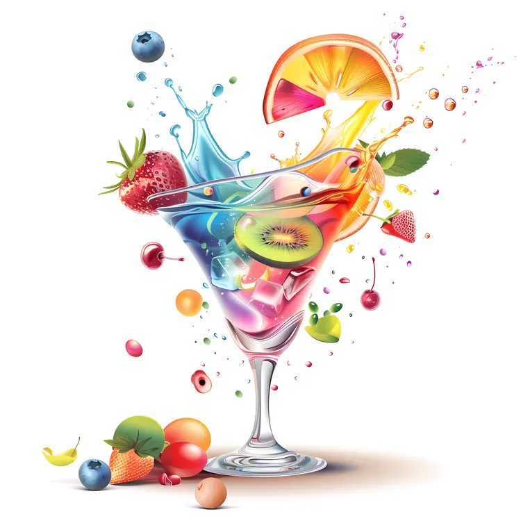 Fruit Splash Cocktail with Berries