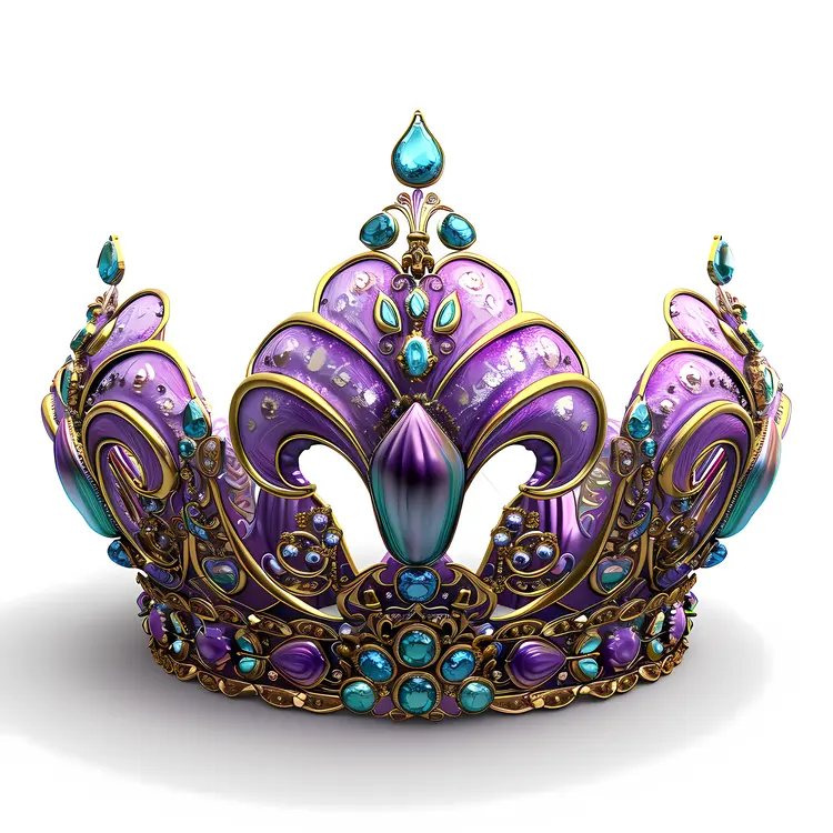 Ornate Purple and Gold Crown with Jewels
