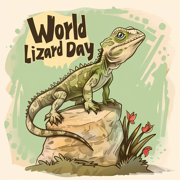 Lizard on Rock for World Lizard Day