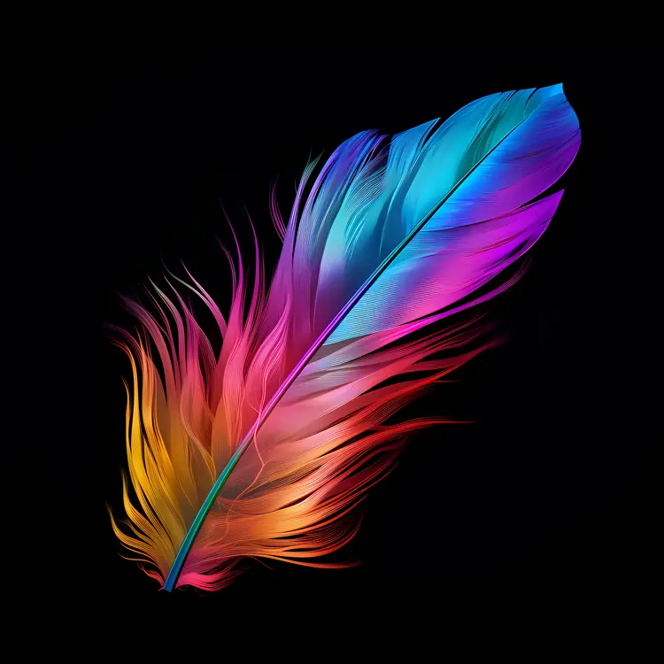 Feather with Bright Gradient