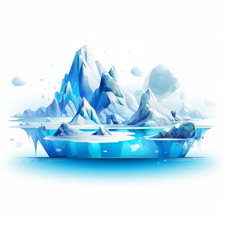 Blue Iceberg in the Ocean