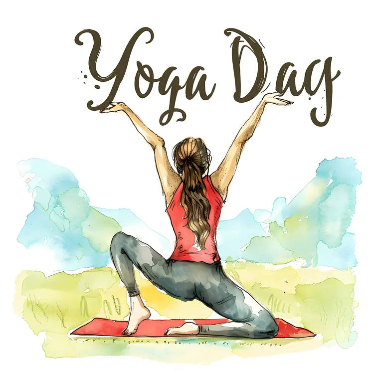 Yoga Day Celebration with Back View Pose