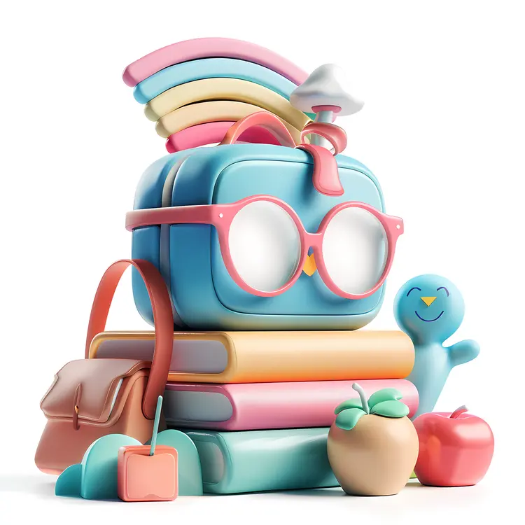 Colorful School Supplies Illustration
