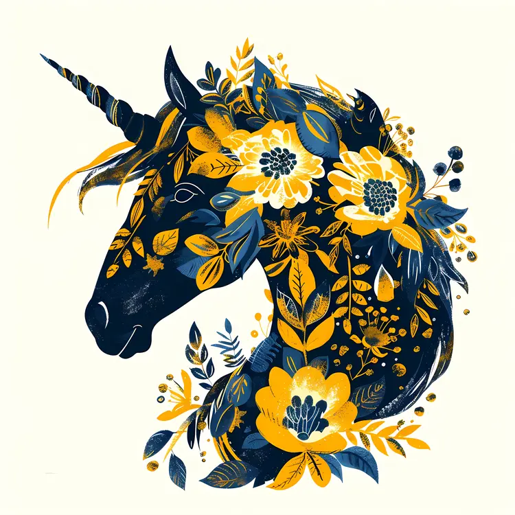 Elegant Unicorn with Floral Decorations