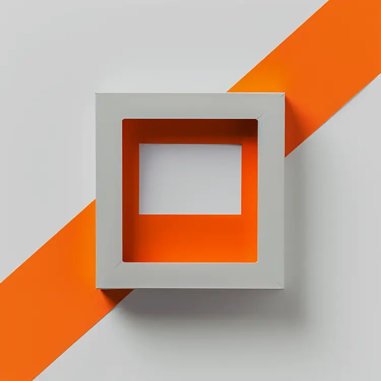 Minimalist Orange and Grey Photo Frame