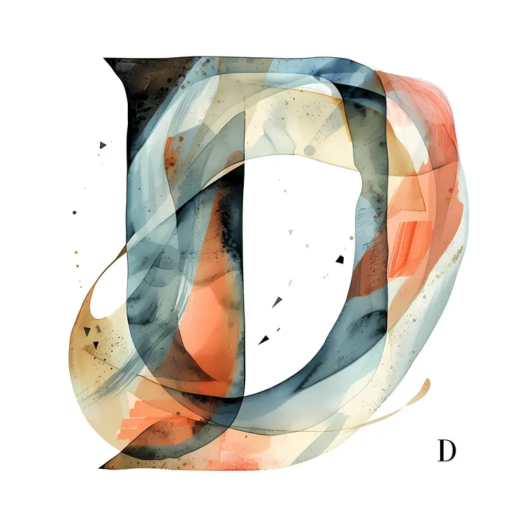 Abstract Watercolor Letter D