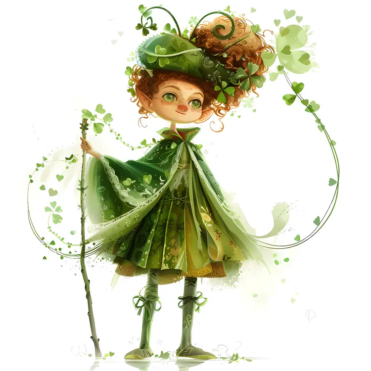 Girl in green outfit for St. Patrick's Day