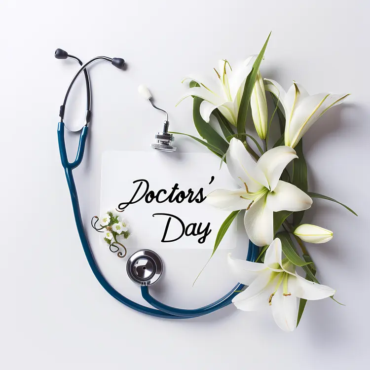 Doctor's Day with Stethoscope and White Lilies
