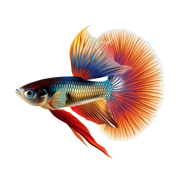 Colorful Betta Fish with Vibrant Fins