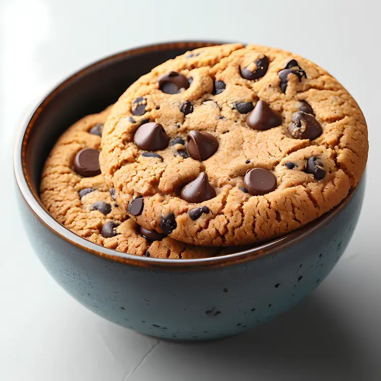 Chocolate Chip Cookies in a Bowl