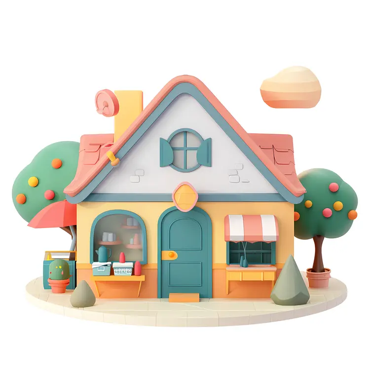 Small cute doodle house