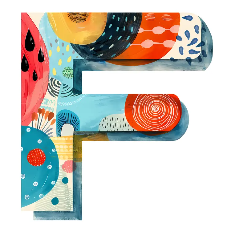 Abstract Colorful Letter F