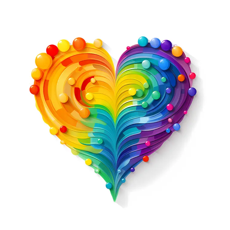 Rainbow Heart with Dots