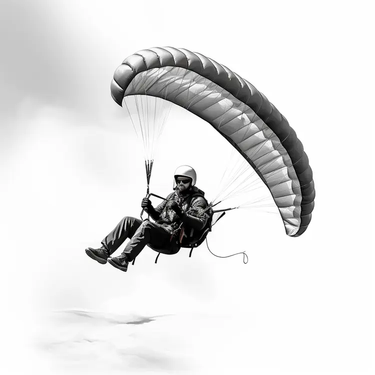 Black and White Paraglider