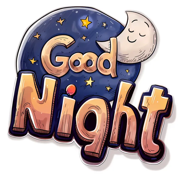 Good Night with Moon and Stars