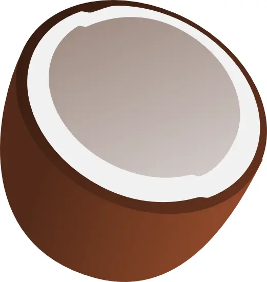 Half Coconut with White Flesh
