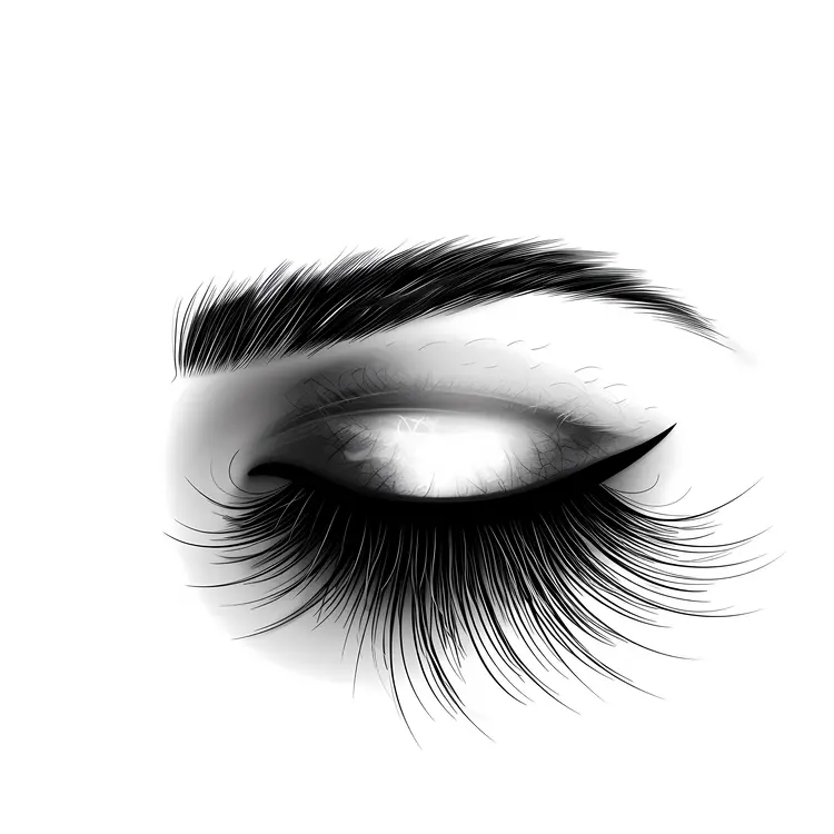 Closed Eye with Thick Eyelashes