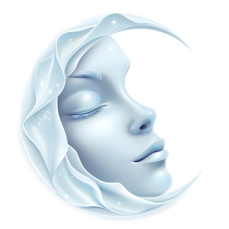 Moon Face in the Night Sky