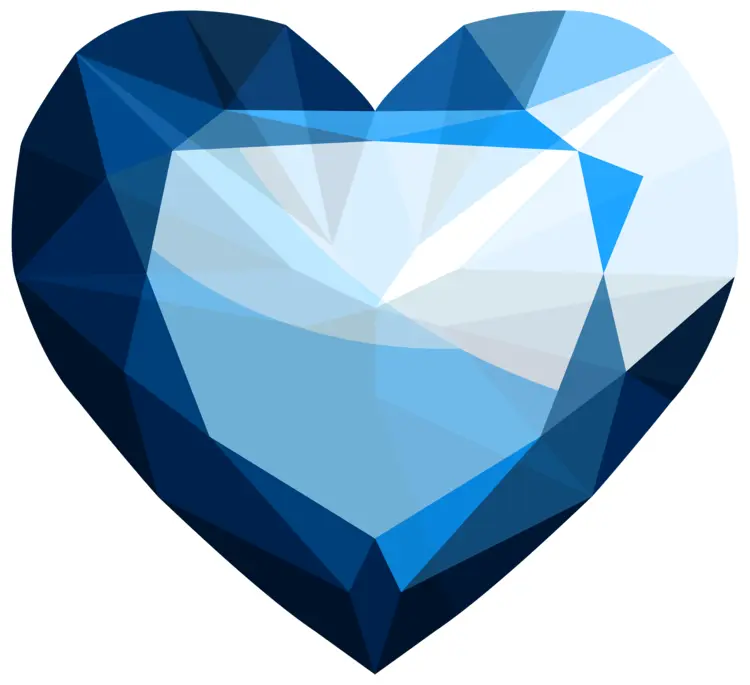 Blue Heart Gem Illustration