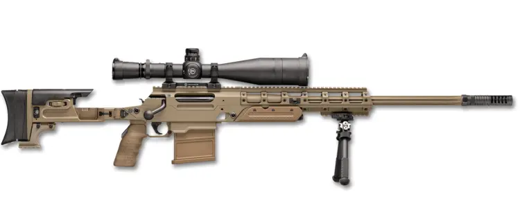 Tan Sniper Rifle with Scope and Bipod