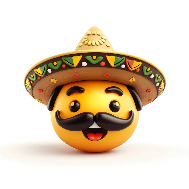 Smiling Character with Sombrero and Mustache