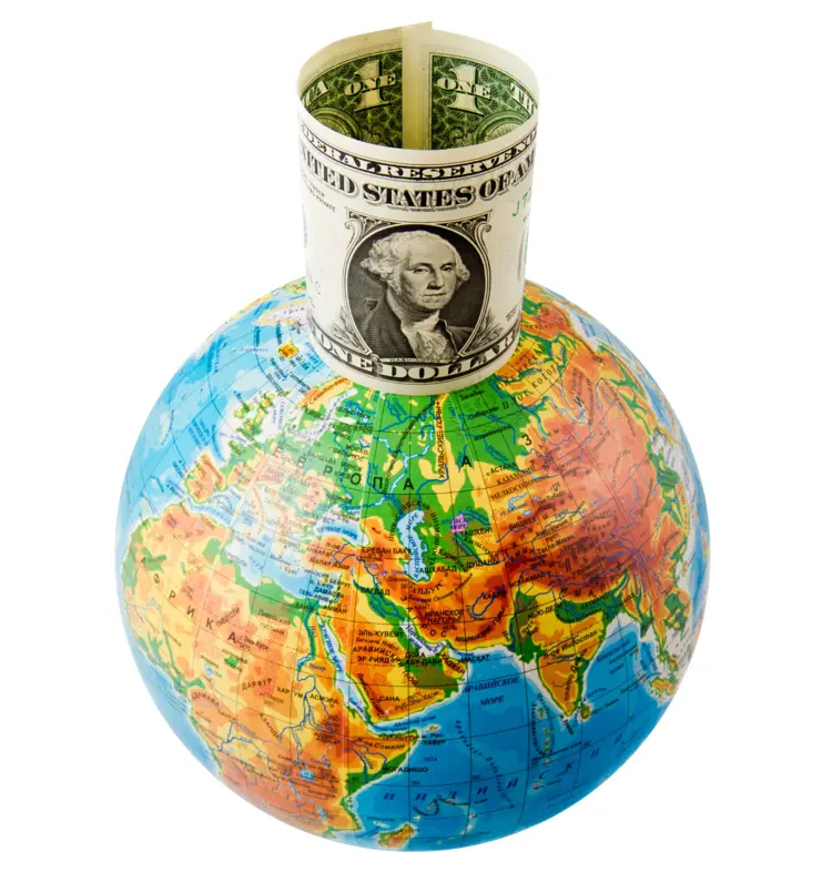 Globe with Dollar Bill