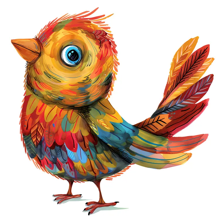 Colorful Bird with Big Eyes