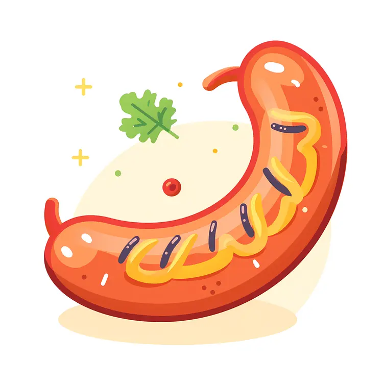 Cartoon Sausage with Mustard