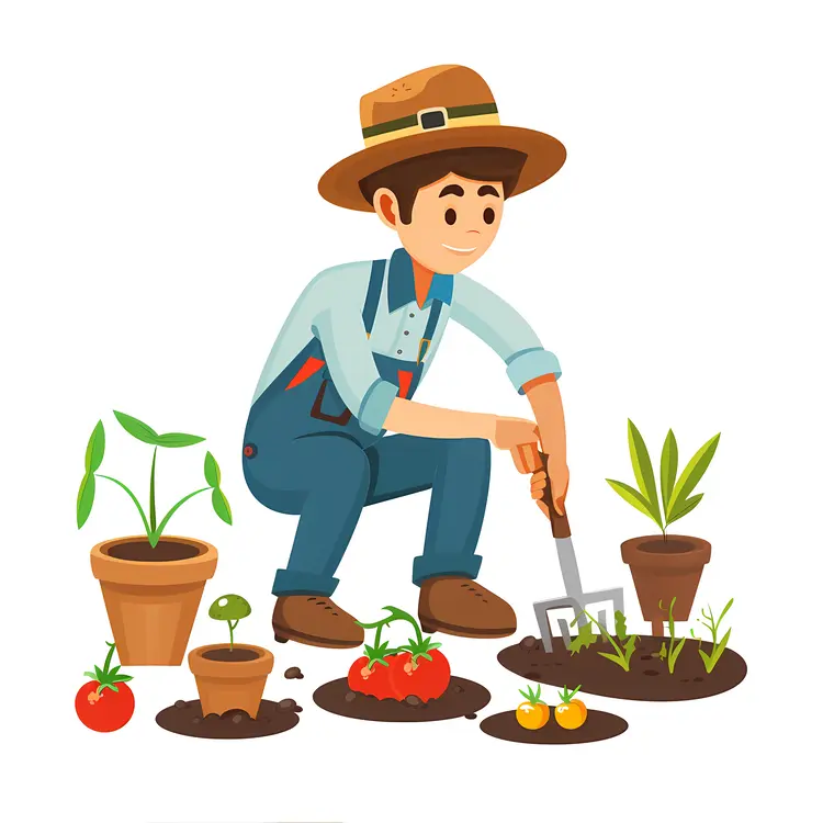 Gardener Planting Vegetables