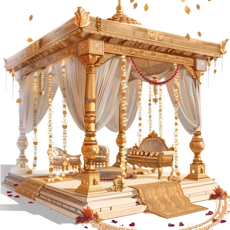 Elegant Decorated Canopy with Flowers