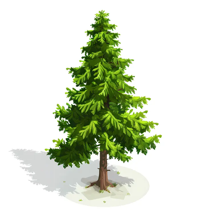 Tall Green Pine Tree Illustration