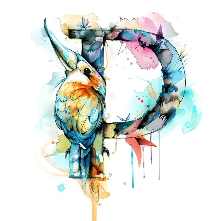 Artistic P with Bird