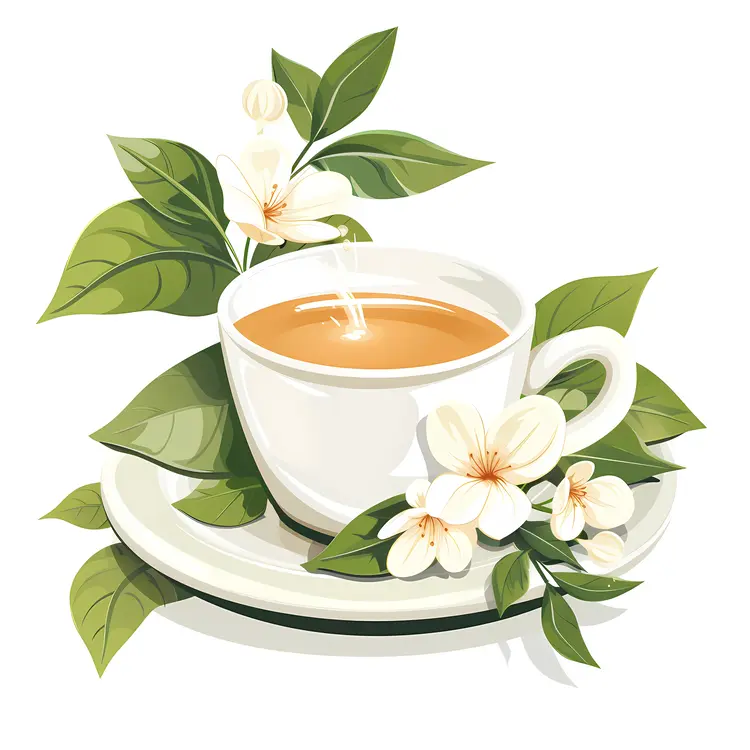 Cup of Coffee with Nature Flowers