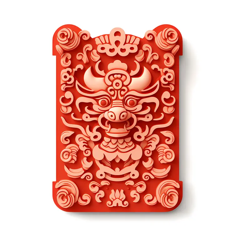 Detailed Red Plaque for Chinese New Year