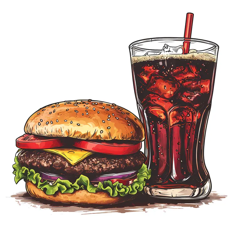 Classic Cheeseburger and Soda