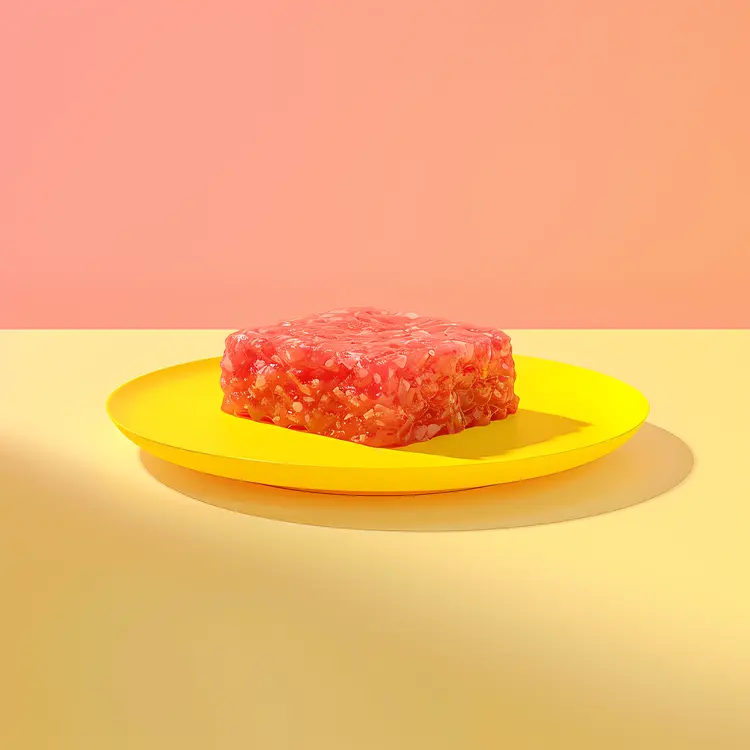 Fresh Tuna Tartare on Yellow Plate